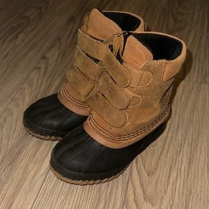 Brown and Black Sorel Winter Boots